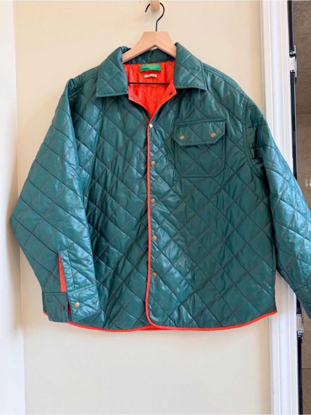 Clare V Jacque Jacket - Spruce & Poppy Quilted Nylon Small $365